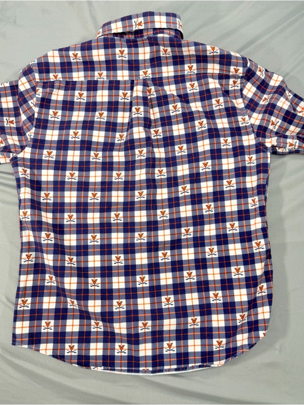 Men's University of Virginia Blue Plaid Button-Up Shirt - Picture 3 of 3